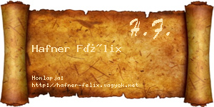 Hafner Félix névjegykártya